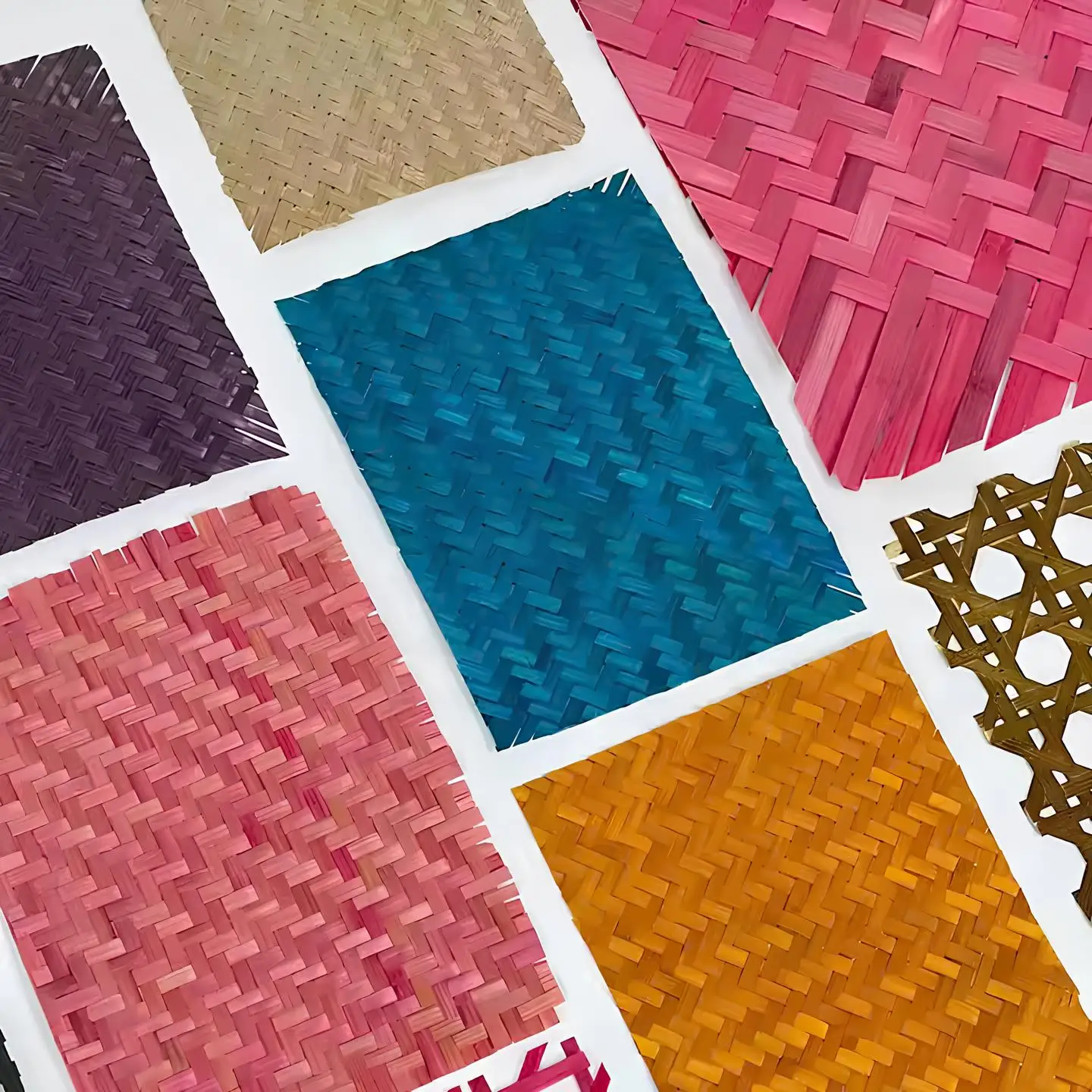 Premium Vietnam Handmade Grass Rattan Woven Fabric Mats Decorative Raw Materials Beautiful Whole Rolls for Home Decoration