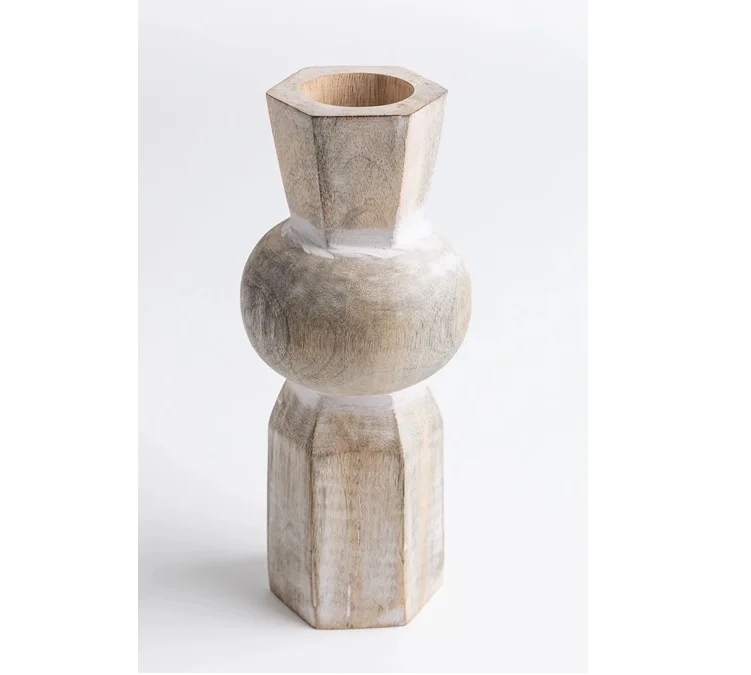 Large Vintage round Flower Vase Bamboo Mango Wood Home Kitchen Office Interior Decorative Factory Price Christmas Holiday Theme