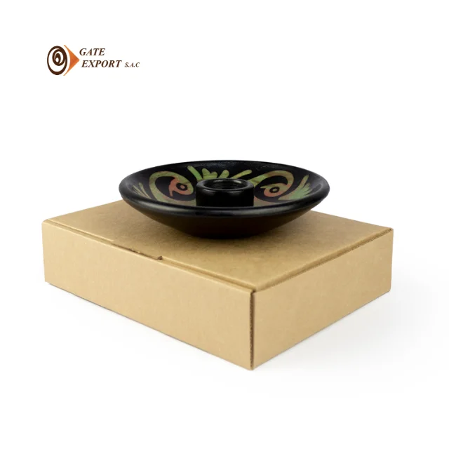 100% Peruvian PALO SANTO HOLDER Handmade Wood Artisan Work Shape Sandalwood Scented Boxed Made Talented Peruvian Communities