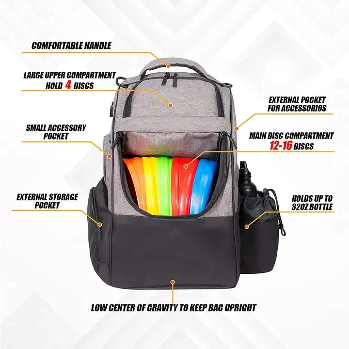 Manufacturer in Vietnam Custom Logo Disc Golf Backpack with 18+ Capacity Durable Oxford Material New Factory Design
