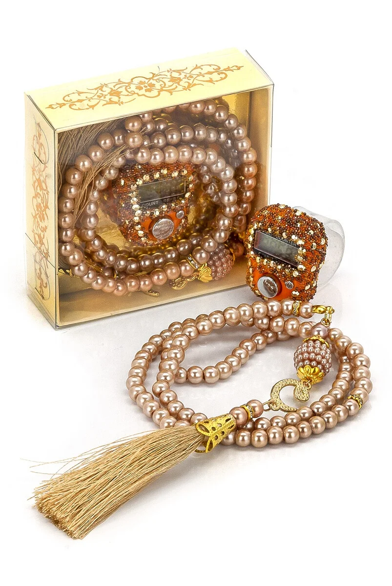 Stone Zikirmatik Crystal Stone Rosary Set Islamic Gifts Set Tasbeeh Rosary Sajjadah Muslim Traditional Dhikrmatic Namaz Islam