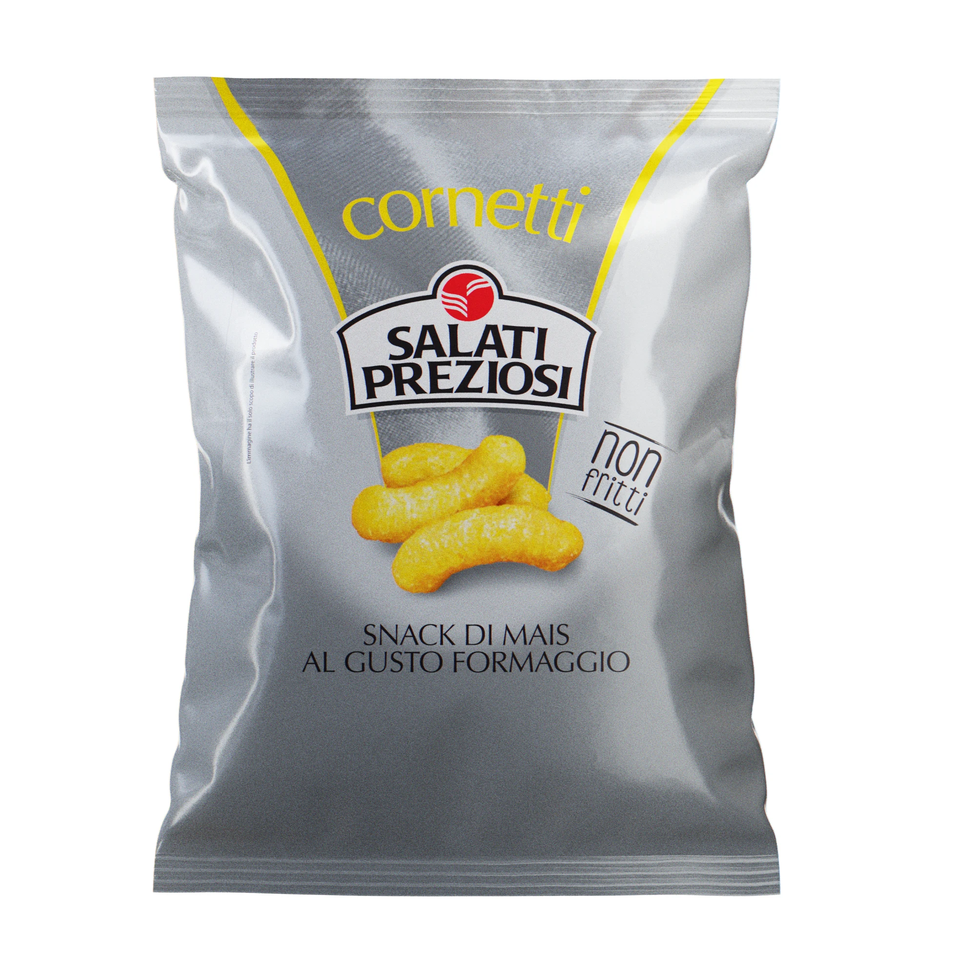 Кукурузные змеи со вкусом сыра, рога Salati Preziosi, не жареные, 25, 45, 70, 110 г в упаковке, итальянские закуски, без глютена, пушистые рога