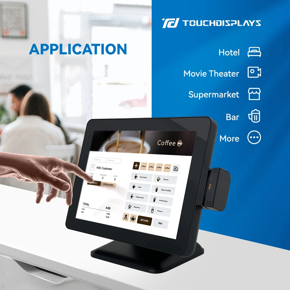 Small business outdoor vending pos terminal with cash box thermal printer barcode scanner