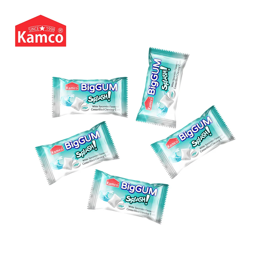 Экспорт Качество большая жевательная резинка брызги мята заполненная центр жевательная резинка