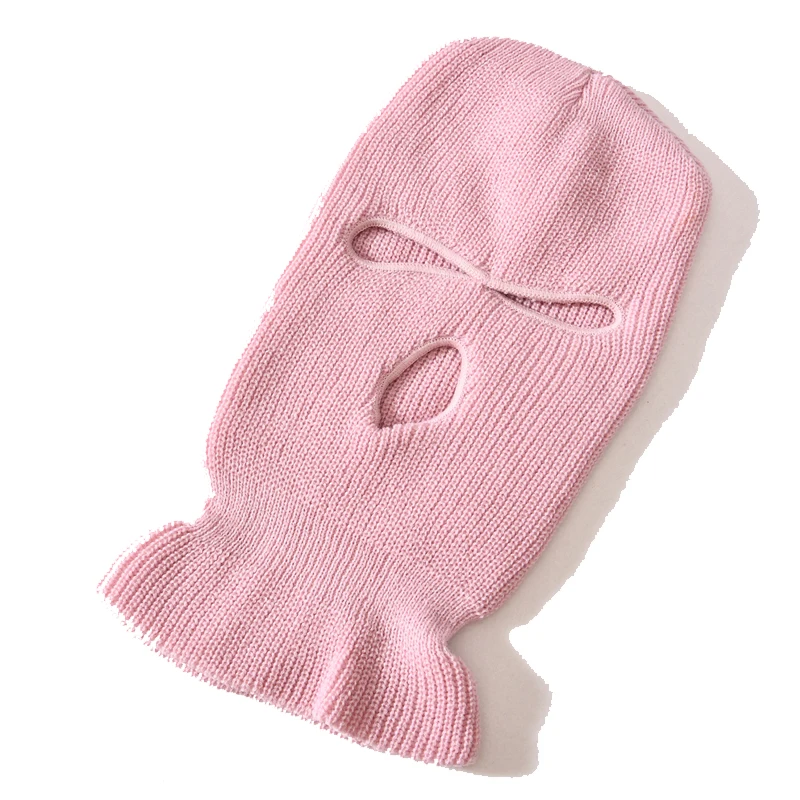 Popular Demand In Stock Men 100% Acrylic 3 Holes Knitted Balaclavas Custom Full Face Cover Ski Masks For Sale In Low MOQ