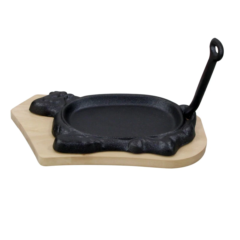 Новинка 2022 стильная предварительно приправленная чугунная антипригарная тарелка в форме коровы сервировочная Fajita