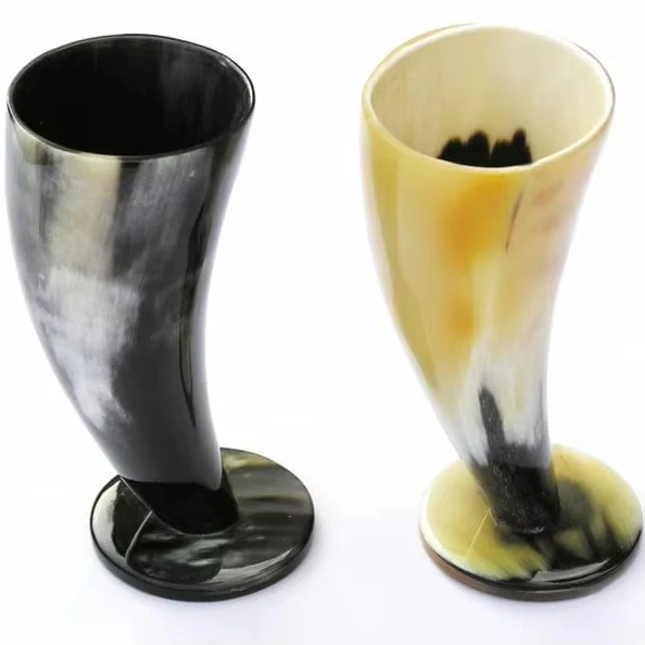 Красивый стеклянный Рог Викинг высококачественный натуральный рог дизайн для виски питья стекло от Falak World Export