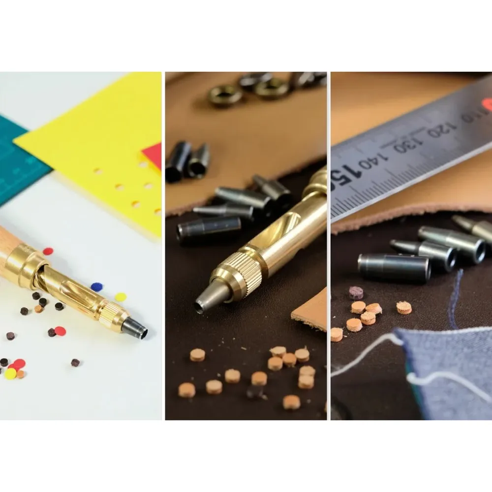 Japanese Adjustable Portable Manual Screw Punching Hole For Leather