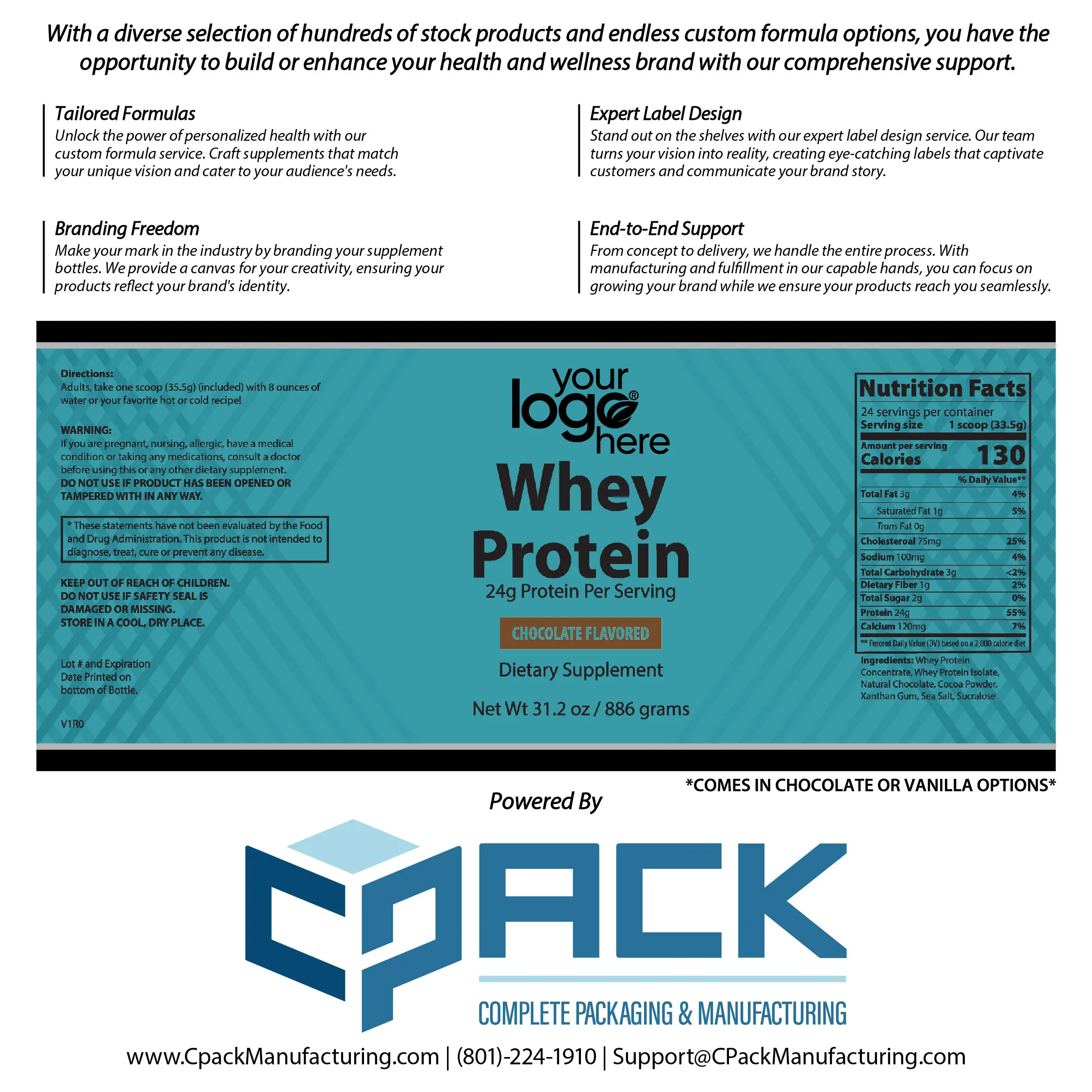 Private Label Protine Powder Whey Protein Sports Fitness Healthcare Supplement From US Supplier