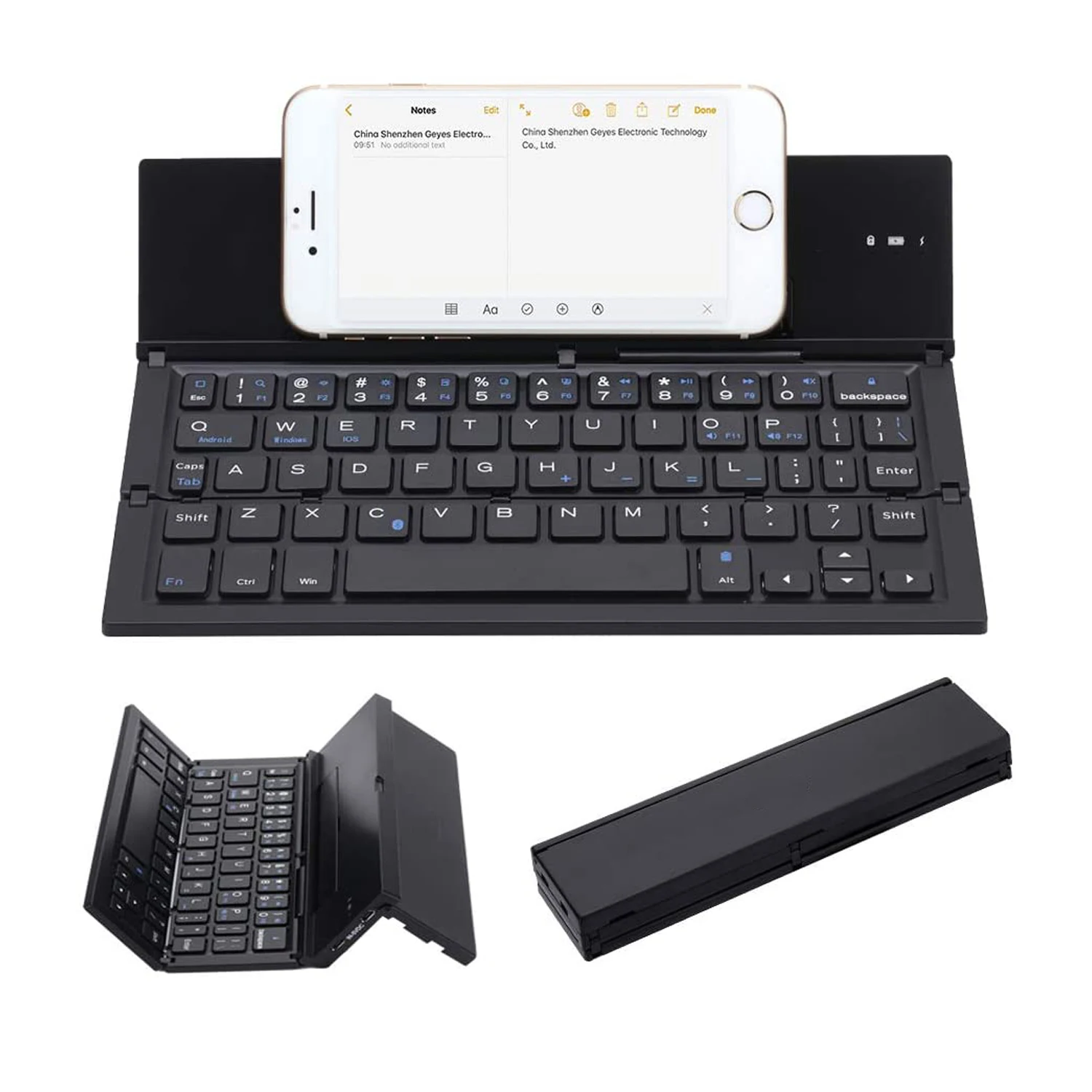 High End Custom Gift Slim Mini Pock Size Rechargeable Wireless Bluetooths Foldable Folding keyboard for phone