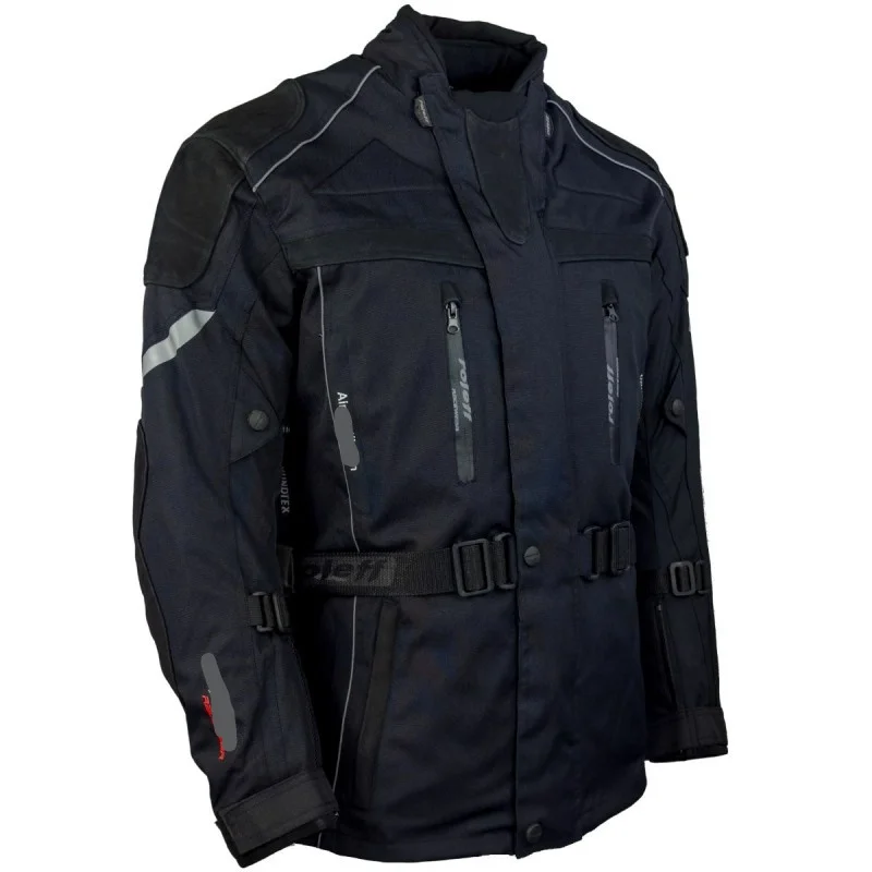 Long Touring Racing Sportswear Three-Quarter Waterproof Motorcycle Jacket in Corduroy Fabric with Front Air Ventilation Zipper