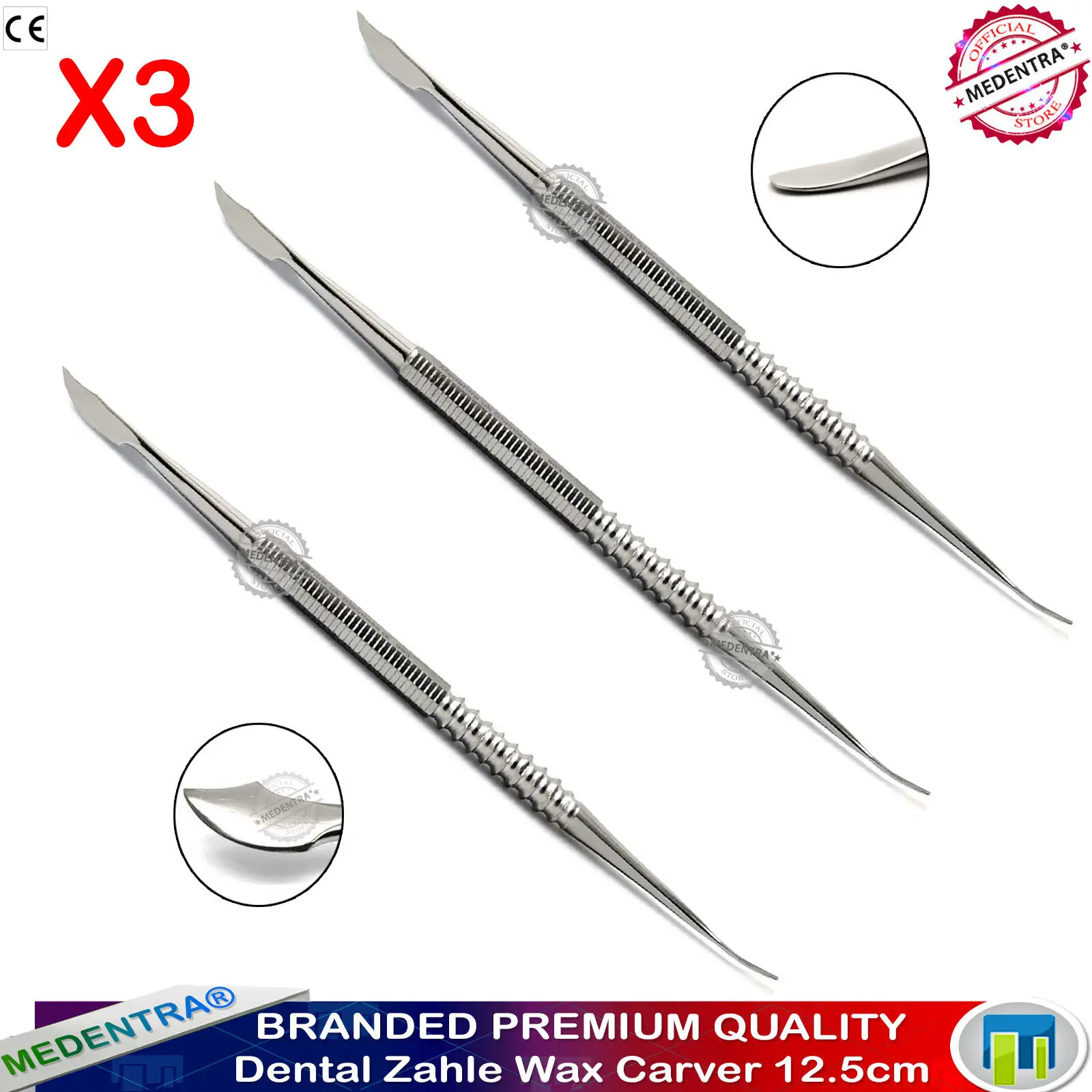 Dental Lab Technicians Wax Carver Tool Zahle Waxing Carvers Set of 3 Laboratory