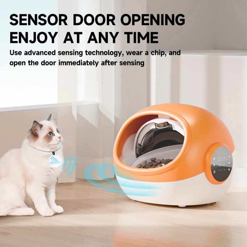 Chip recognition sensor feeder cat food pet cat timed and quantitative voice call smart sensor feeder