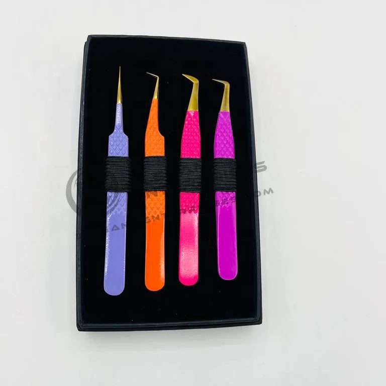 Full Set Of Eyelash Extension Tweezers Very High Quality Eyelash Tweezers Stainless Steel Customized Private Label
