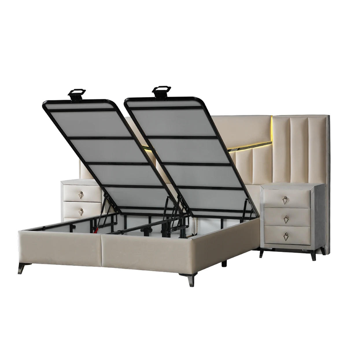 Factory Luxury Design Double Storage Space King Leather bed For Bedroom Furniture Minimalist Luxurious King Bedroom Furniture
