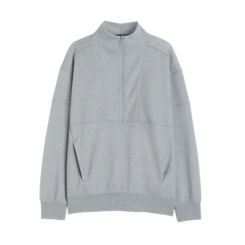 High Quality Custom Tracksuit Hoodie stand collar unisex Man Sweatshirt New Design Winter zip up Hoodie pullover