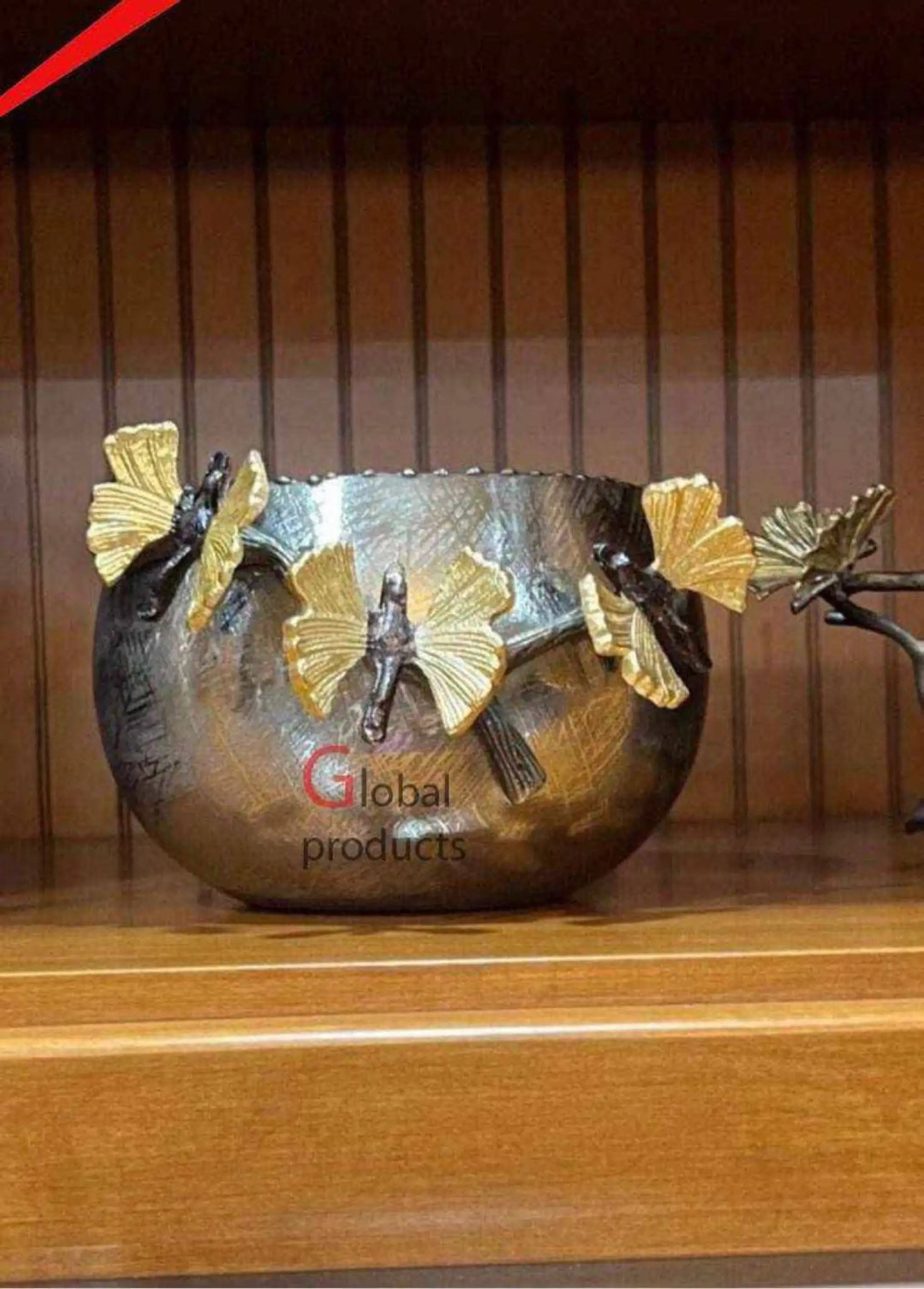 decorative butterfly bowl stainless steel and brass base bowl for weddings hotels decor