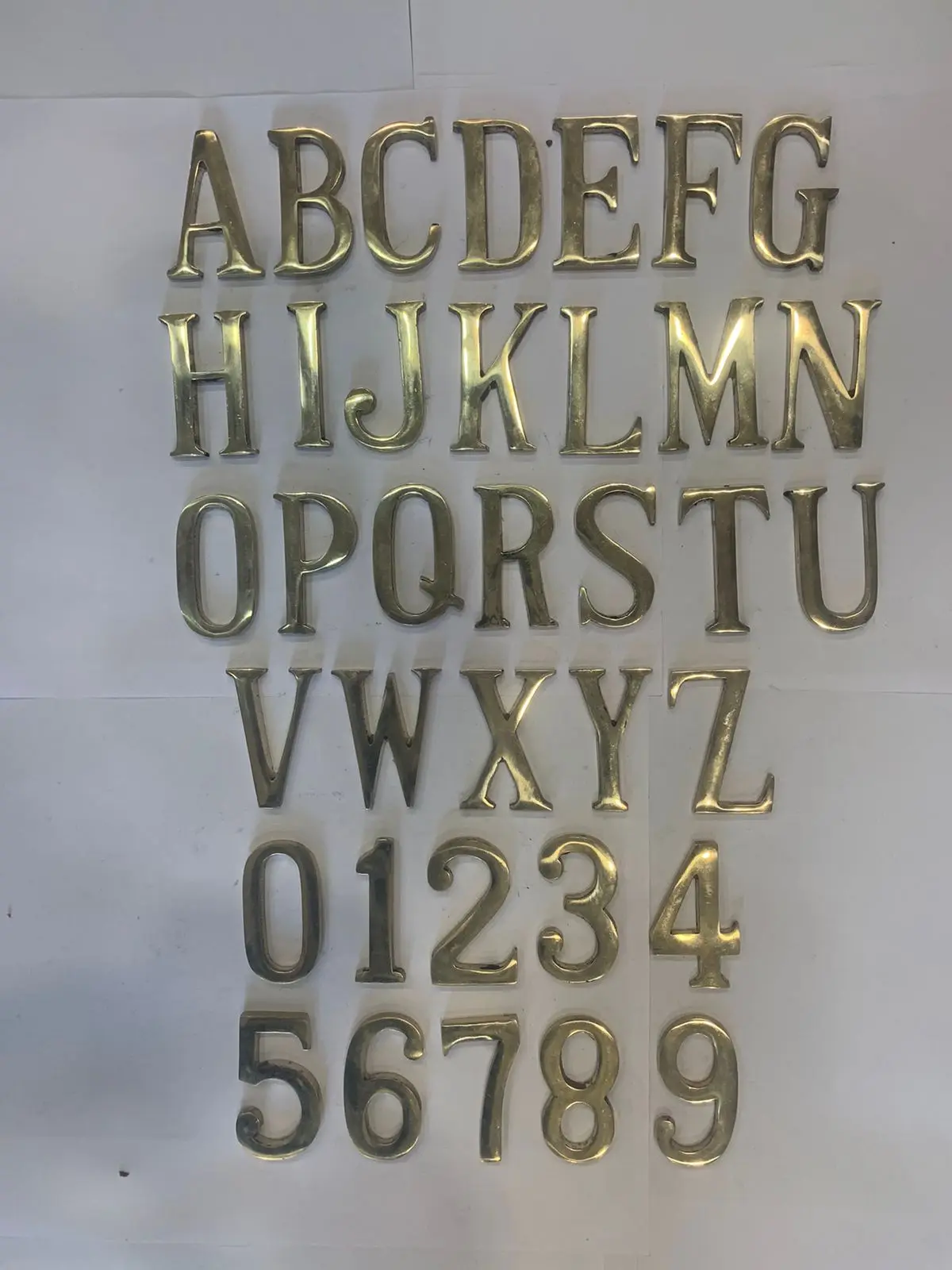 Aluminium & Brass Polished House Door Plate Letter Number Handmade Door Alphabets Available at Affordable Price