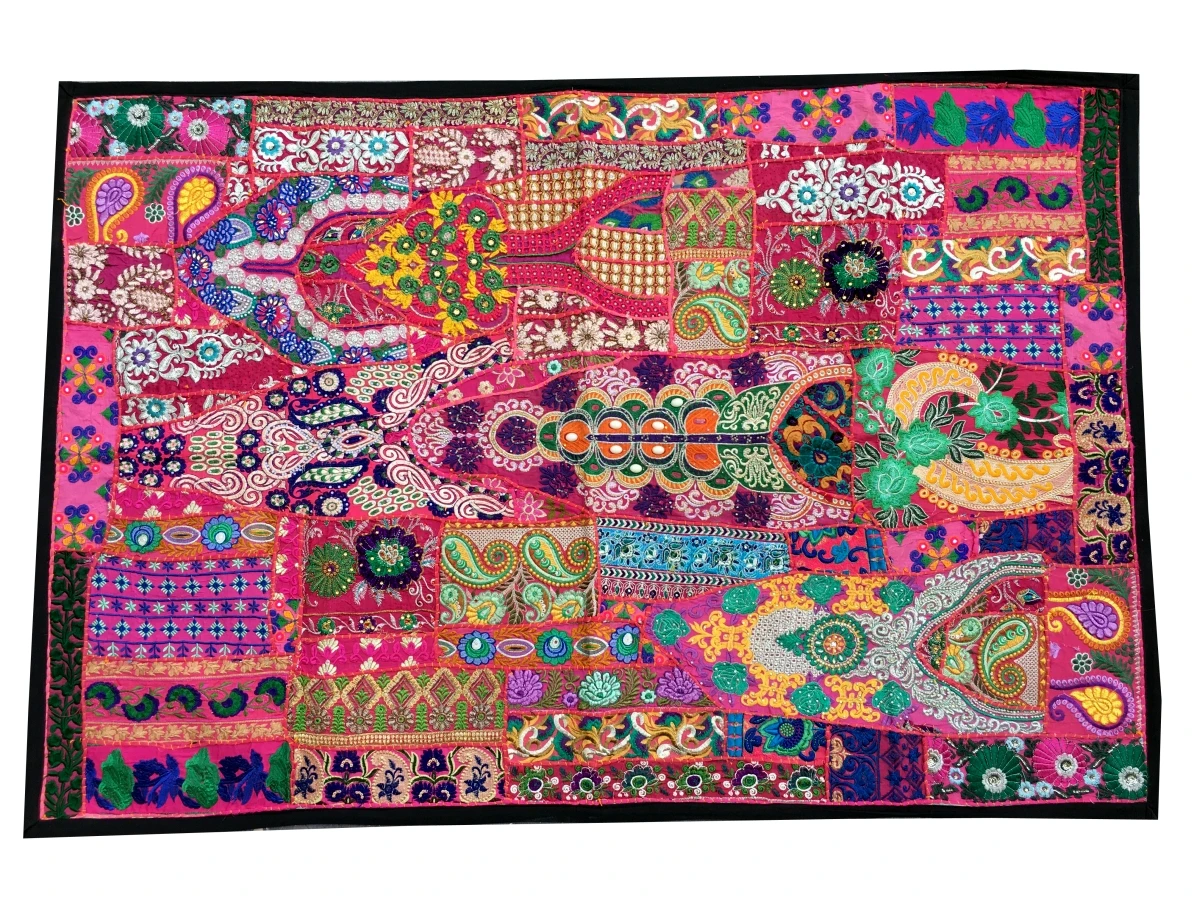 Amazing Indian handmade traditional wall hanging patchwork tribal home decor ethnic table runner