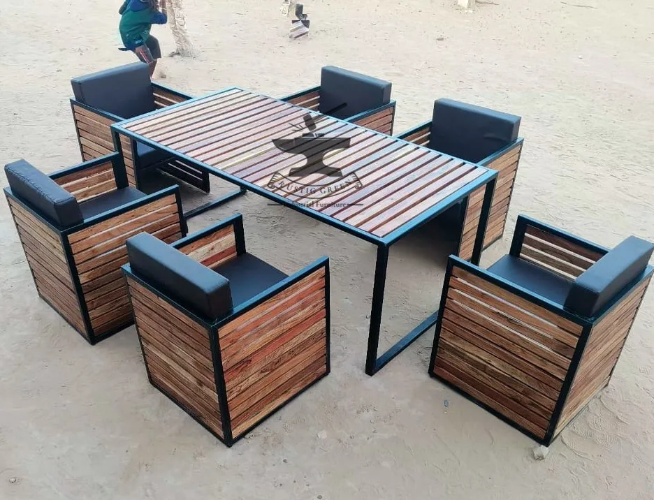 Cheap rectangular solid wood slab outdoor dining furniture chairs cafe wooden table top for de restaurant