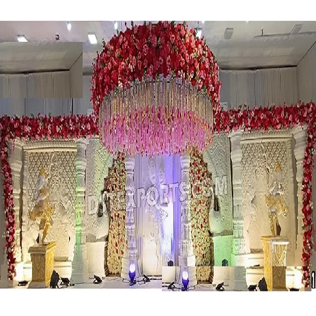 Royal Elephant Theme Wedding Ceremony Stage Elegant  Elephant Frame Stage For Indian Weddings Grand Tamil Wedding Hall Stage