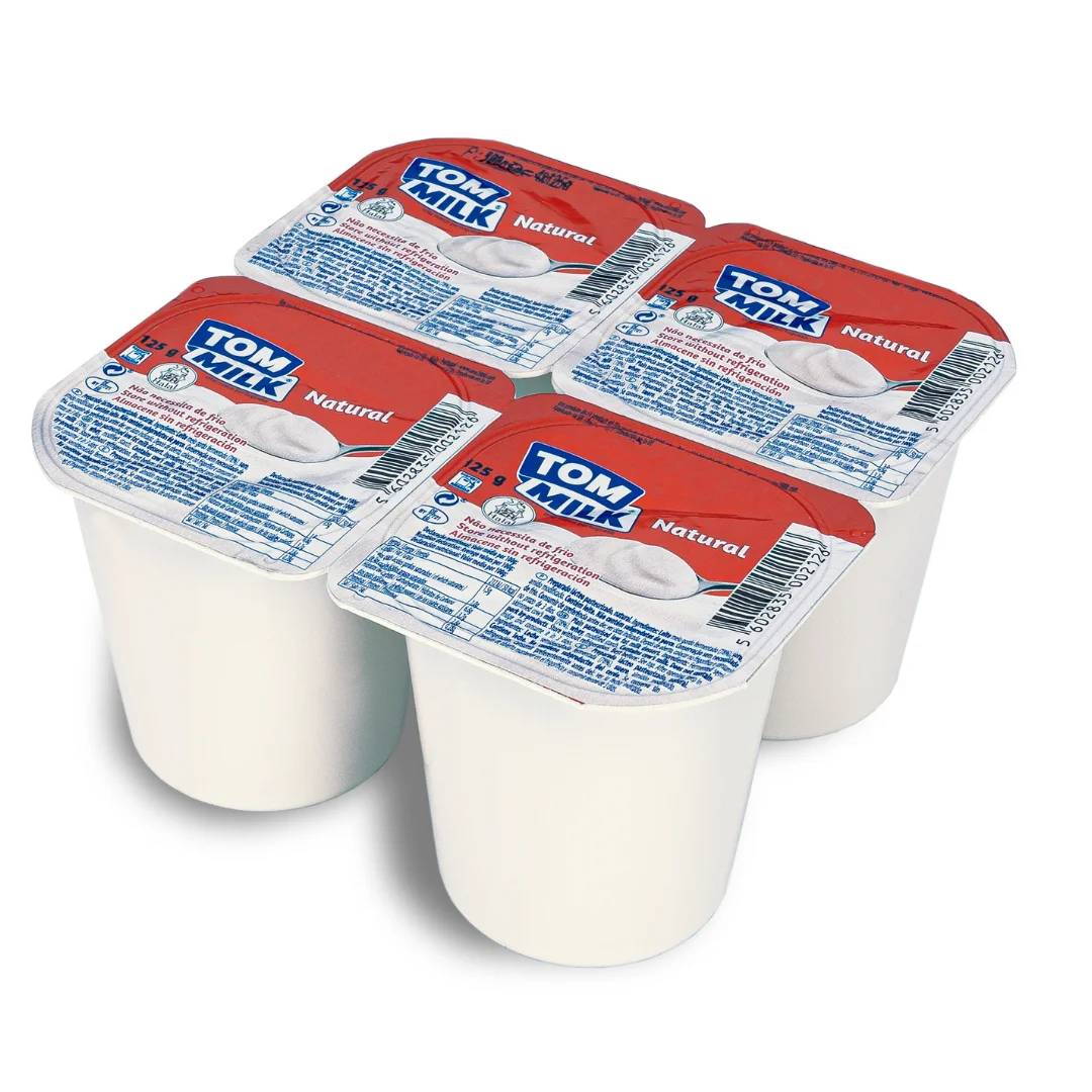 Hot Selling Long Life Plain Yoghurt TOM MILK pack 4x125g