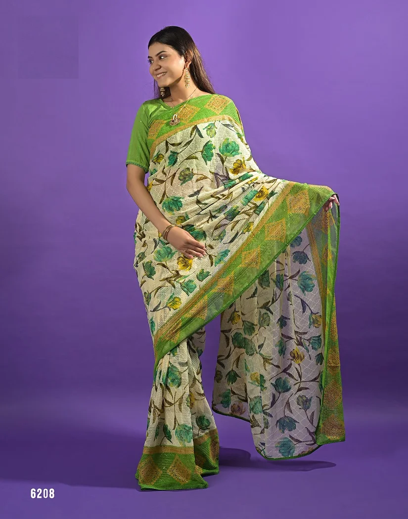 Premium Quality Latest Design Women Digital Printed Georgette Saree With Heavy Printed Work Comfortable Fabric Saree from India