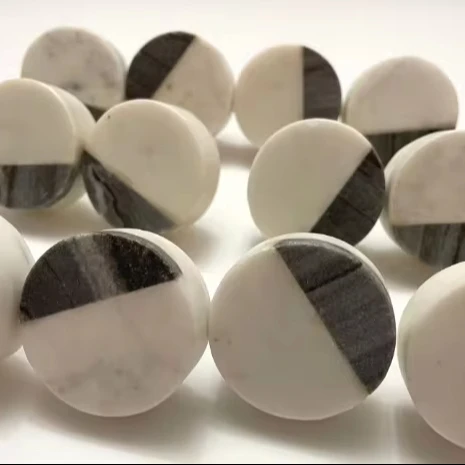 Luxury Natural marble Brass Knobs- Door Knob Solid Stone Cupboard Door Handle - Luxury Home accessory - by Unique Craft India