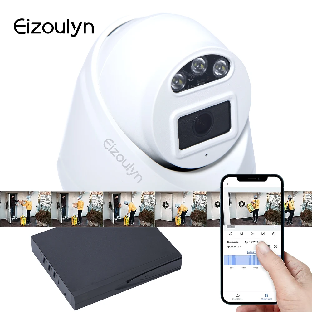Eizoulyn CCTV Outdoor Surveillance Systems Professional Waterproof 4mp HD Video Starlight PoE IP Camera
