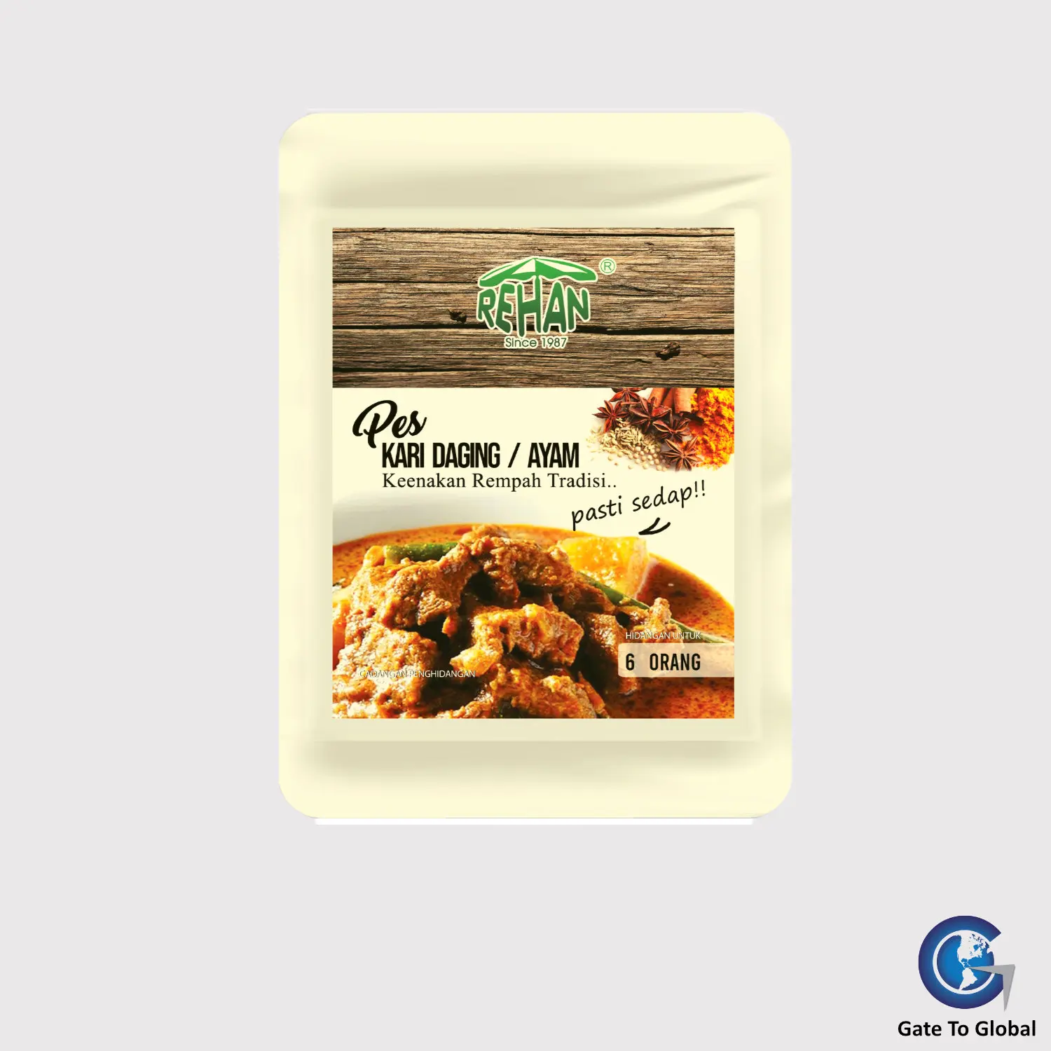 Best Selling Premium Quality Halal Product Beef and Chicken Curry Paste Rehan Brand Malaysia Manufacturing Suitable for Adult