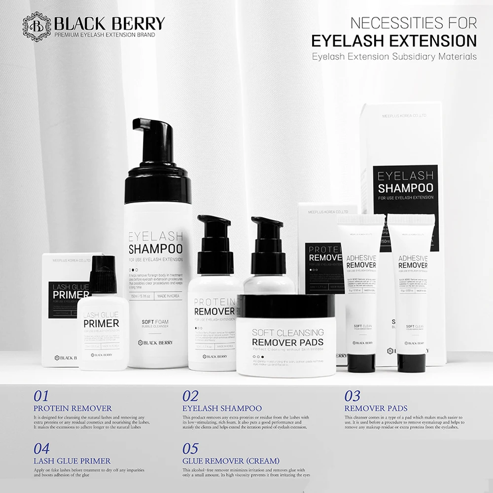 Private Label  Korea-Made Blackberry Cleansing Pad OEM ODM Eyelash Extension Remover Pad  Eyelash Makeup Cleanser for Face Use