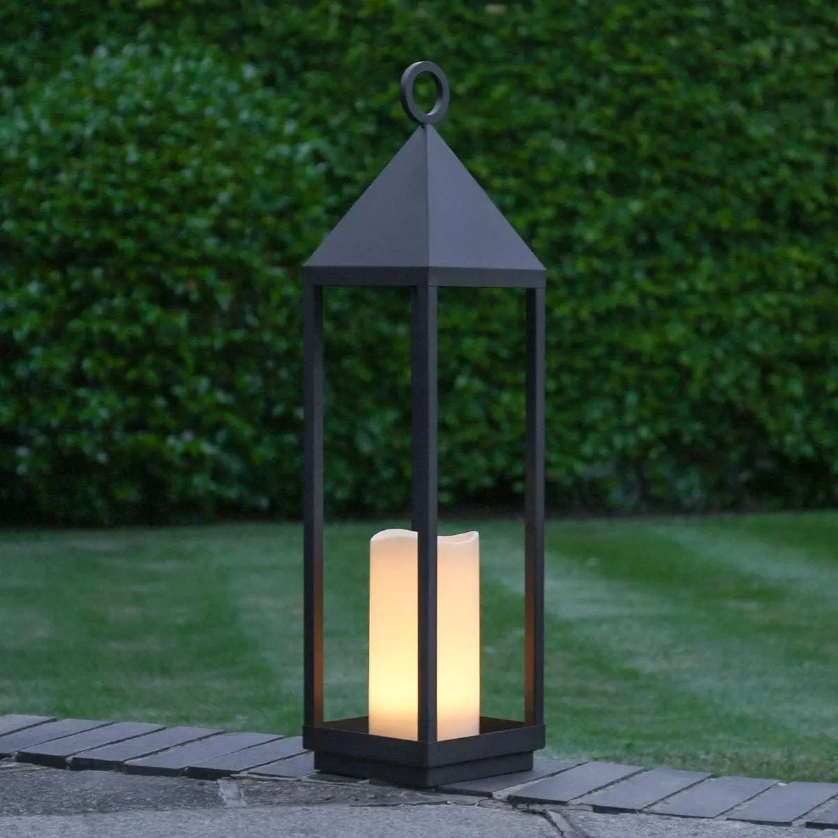 Festive Lights Outdoor Tall Oslo Candle Lantern  Black Frameless Decorative Led Light Garden Decoration At Reasonable Price