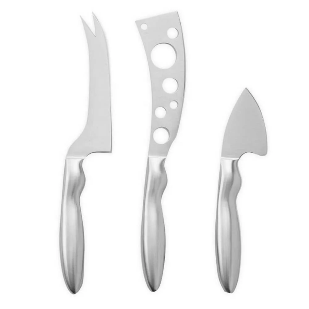 Factory supply black red Gold Silver Stainless Steel Spreader with Silver Solid Handle cheese spreader set