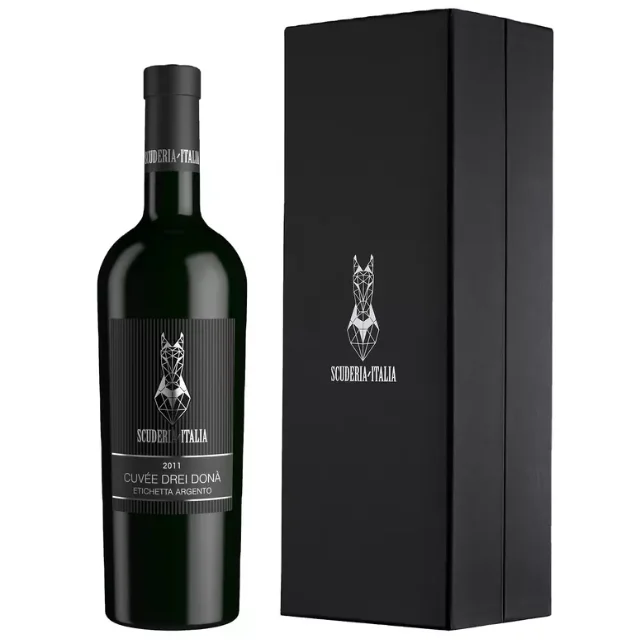 Premium Quality Scuderia Italia 0.75L 14.5% Prestigious Italian Red Wine CUVEE DREI DONA ETICHETTA ARGENTO 2011