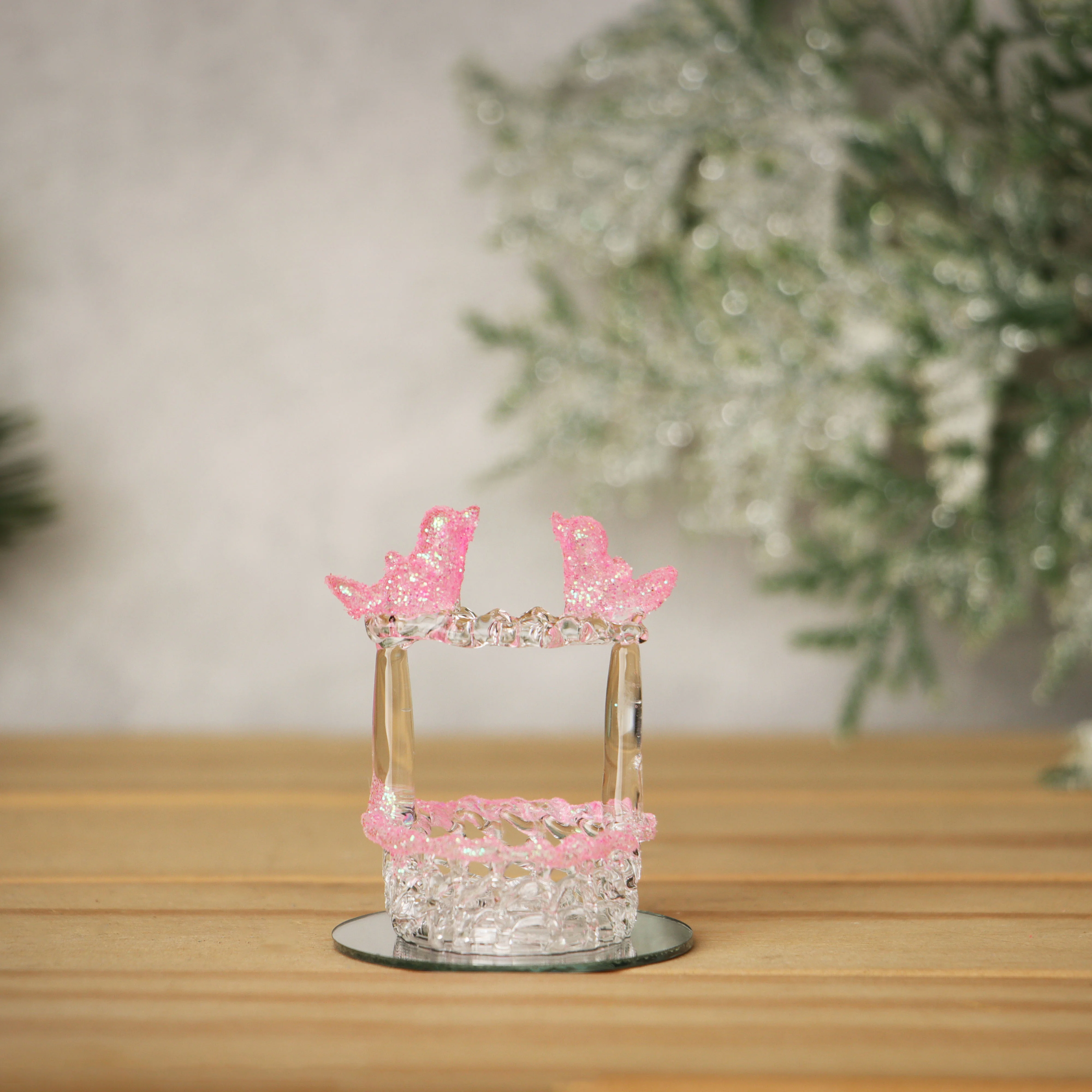 Sparkling Crystal Angel Figurine with Golden Accents - Festive Ornament