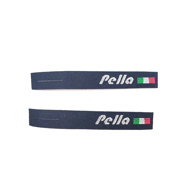 Factory Wholesale Price Red Green Withe flags Center Fold Customized Private Label Clothing Logo Women Men Woven Garment Labels
