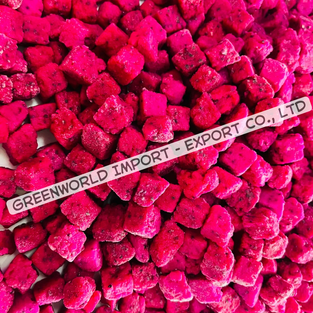 Organic Frozen Dragon Fruit High Quality IQF Pulp from Vietnam Whole and Diced Best Price This Month in Carton Packaging