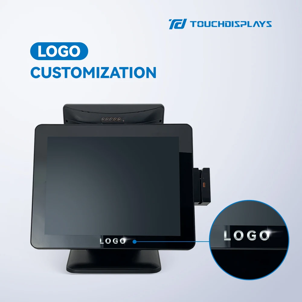 TouchDisplays Dual screen 15 Inch POS terminal cheap billing machine payments cash register for sale