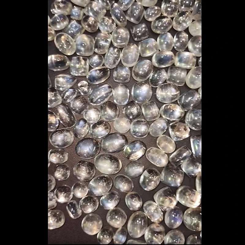 253 Pcs of Natural Rainbow Moonstone 8mm to 14mm Oval Cabochon 1075 Cts Lot Iroc Sales High Quality Moonstone Cab US$222 for All