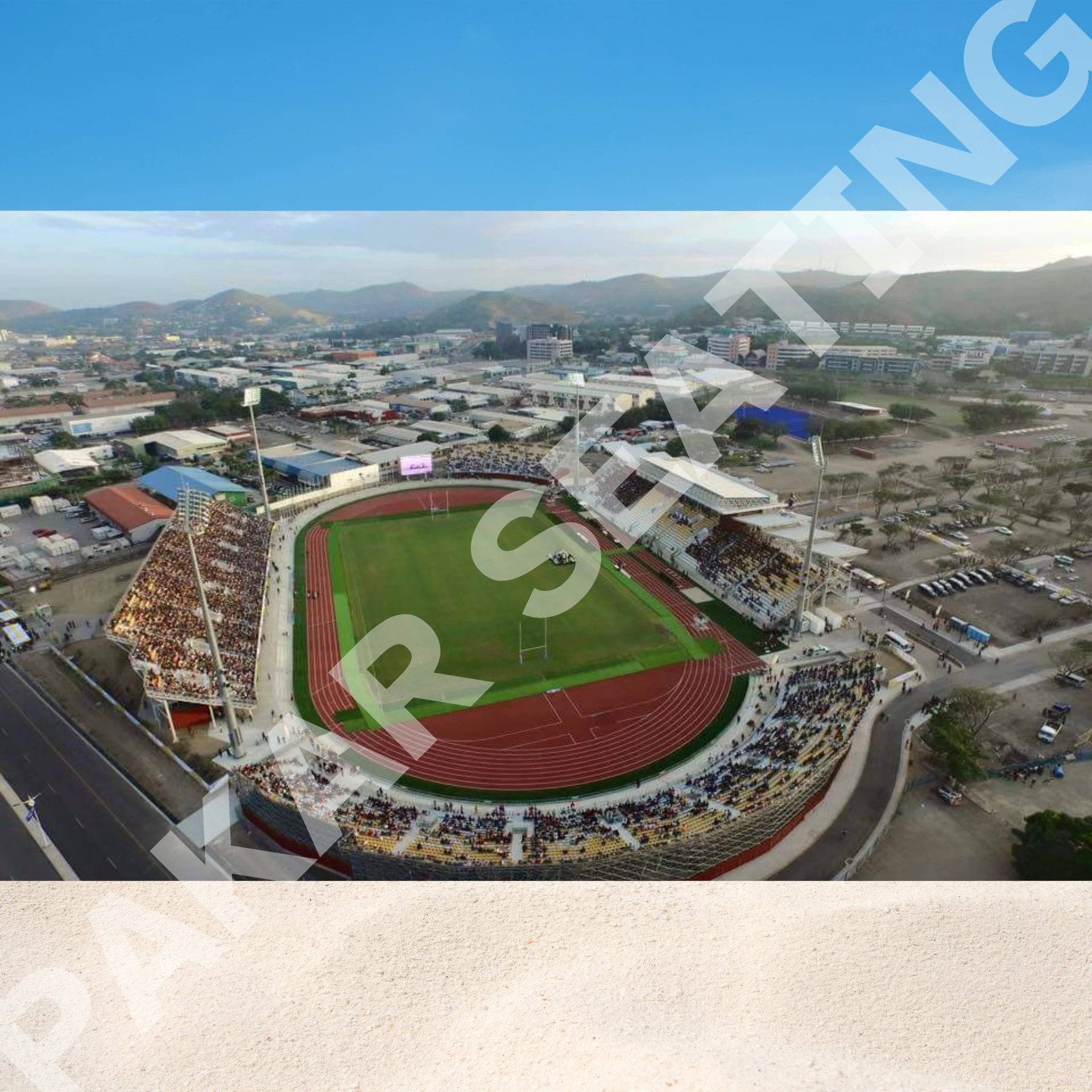 Stadium Grandstand with Staircases Roof Bleacher  Outdoor Sports Events Festivals Football National Day Sports Entertainment