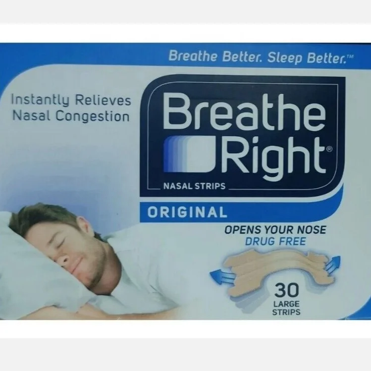 Breathe Right Nasal Strip Natural Large Pack of 30 Instant Nasal Congestion Relief Nasal Strips