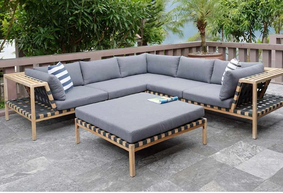 Customize Modern Design flat Wicker conversation Sofa metal frame garden outdoor furniture Made in Vietnam