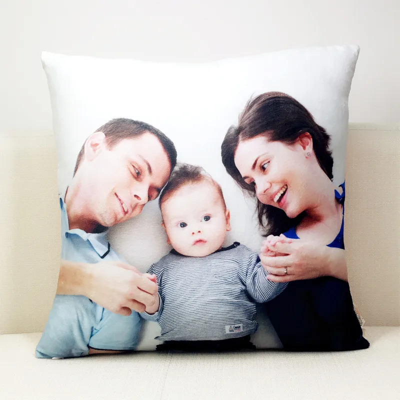 Wholesale Personalized Photo Custom Pillowcase Cotton and linen polyester velvet Pillow Cover  Decoration pillow