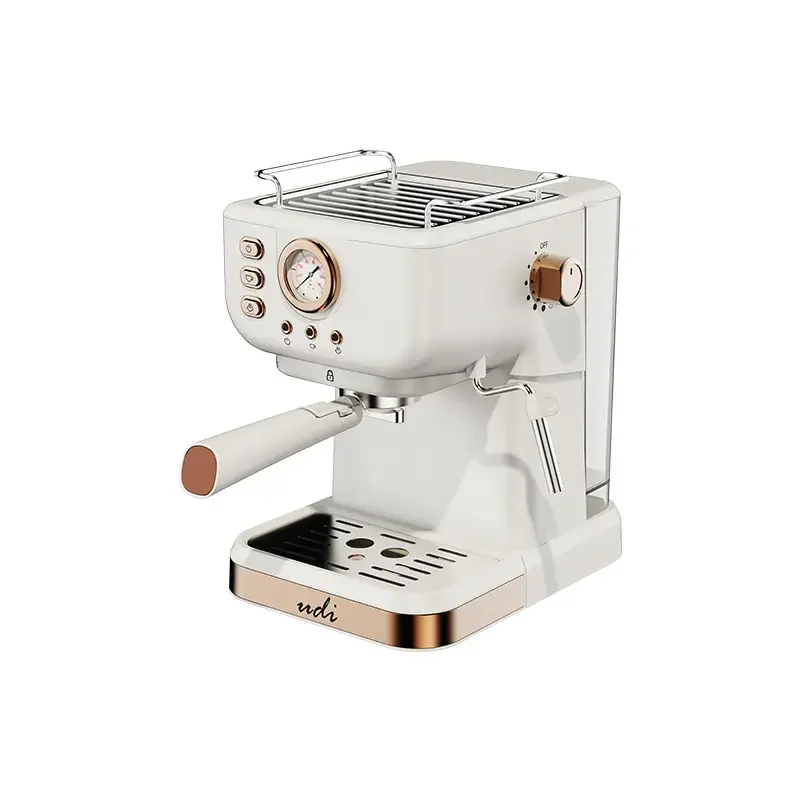 Mini Automatic Espresso Coffee Machine Electric with Digital Control Bluetooth Sensor Technology for Office Use Copper Material