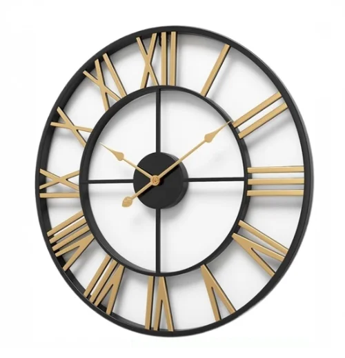 Decorative Wedding & Home Decorative Wall Clocks Home Office Round Dial Wall Clock Quartz Gold Polished Clocks