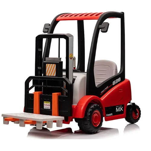 Unisex 12V Excavator Ride-On Toy for Kids Battery-Powered Forklift Cars for Children Aged 2-7 Years Plastic Material