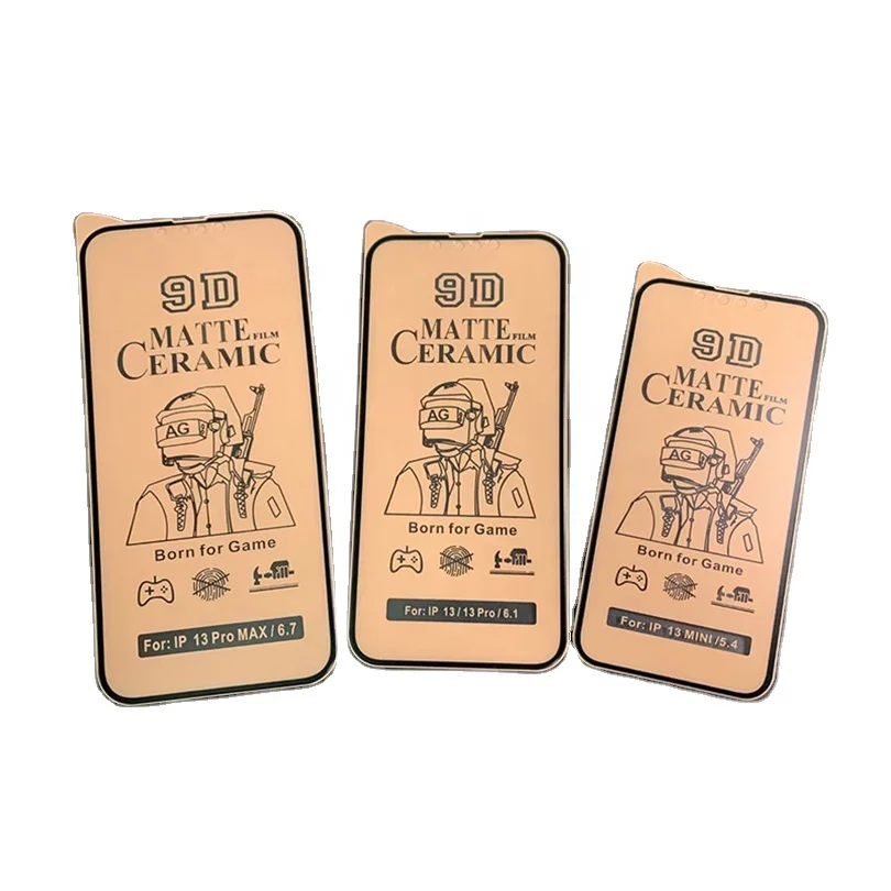 9D 21D 100D Ceramic Anti Shock  Flexible Soft Film Nano Glass Matte Screen Protector For iPhone12