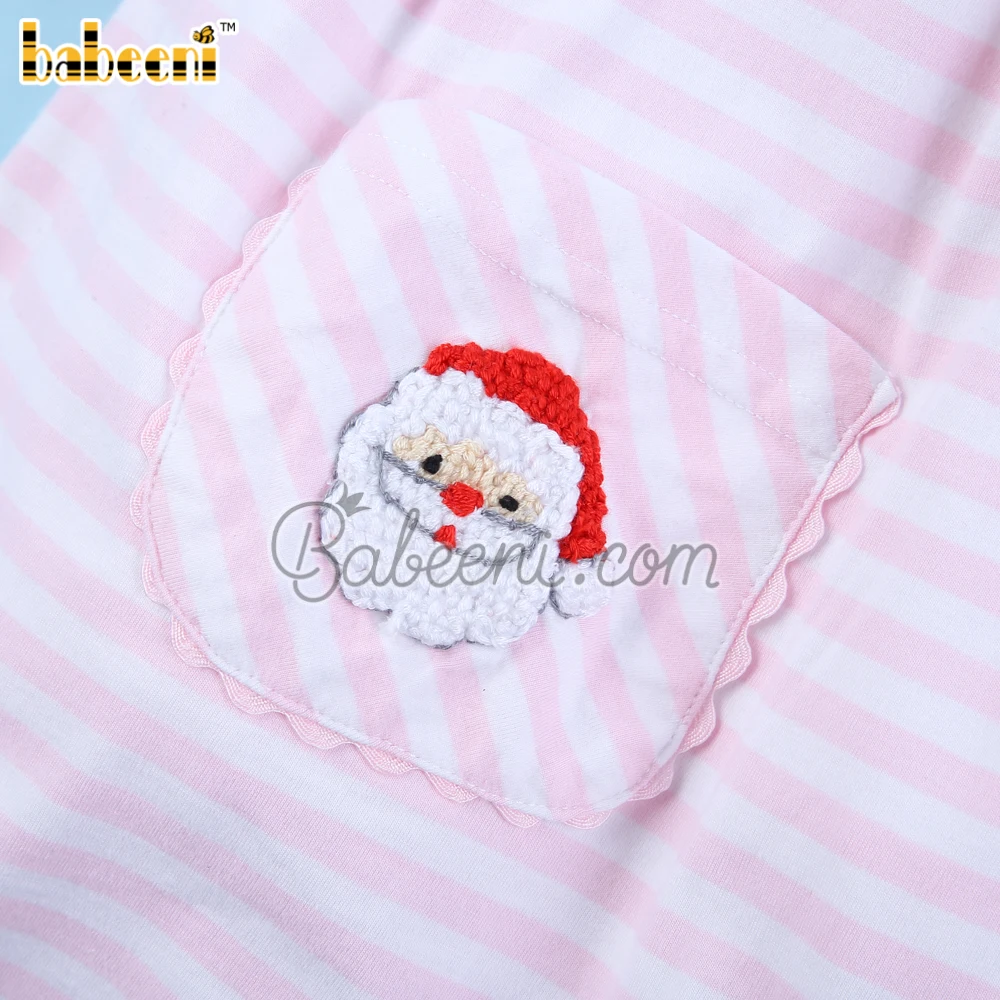 Santa Clause crochet dress for little girls OEM ODM customized hand made embroidery wholesale smocked dresses - BB3096