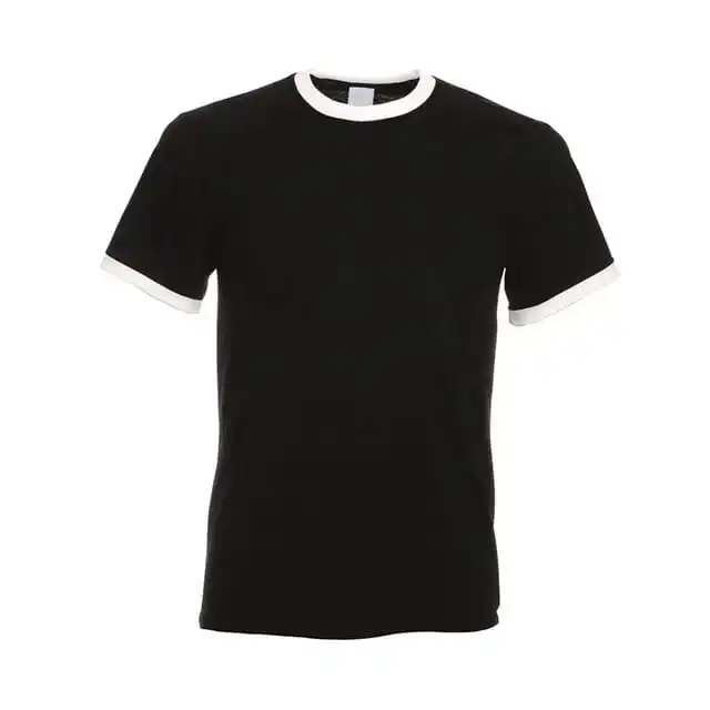 Red ringer t shirts 100% cotton polyester short sleeve casual wear puff  printing men gym tees