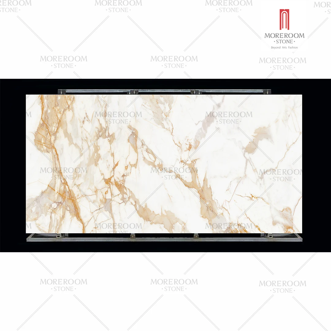 Large Size 1600x3200 12mm Calacatta Gold Matt Sintered Stone Wall Slab Sintered Stone  For Floor